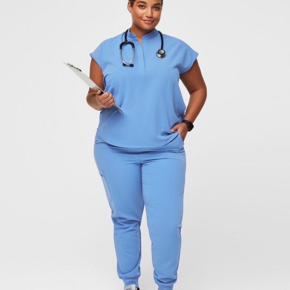 Women's Scrub Top Figs. XXL. Ceil Blue.The color is Ceil Blue like the first pic